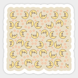 Smiling moons pattern Sticker